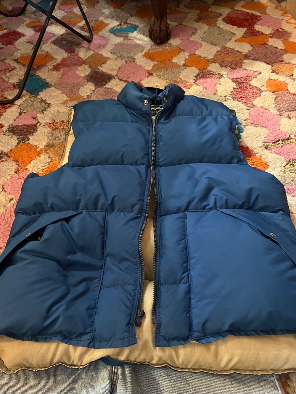 Men's Insulated Blue Quilted Puffer Vest - down filled Sleeveless Jacket
